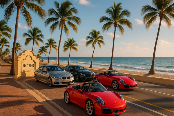 Hollywood Florida with Euro cars in  the background